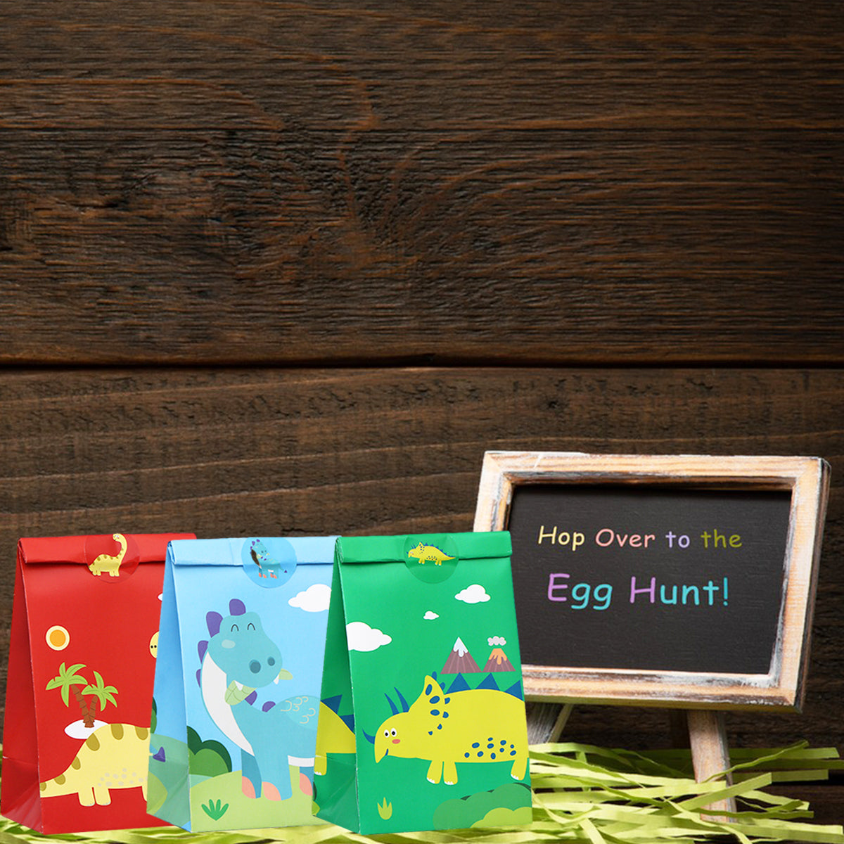 Colorful candy gift bags with stickers – 12 pack treat bags