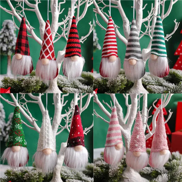 Christmas gnome hanging ornaments – plush Tomte holiday decorations