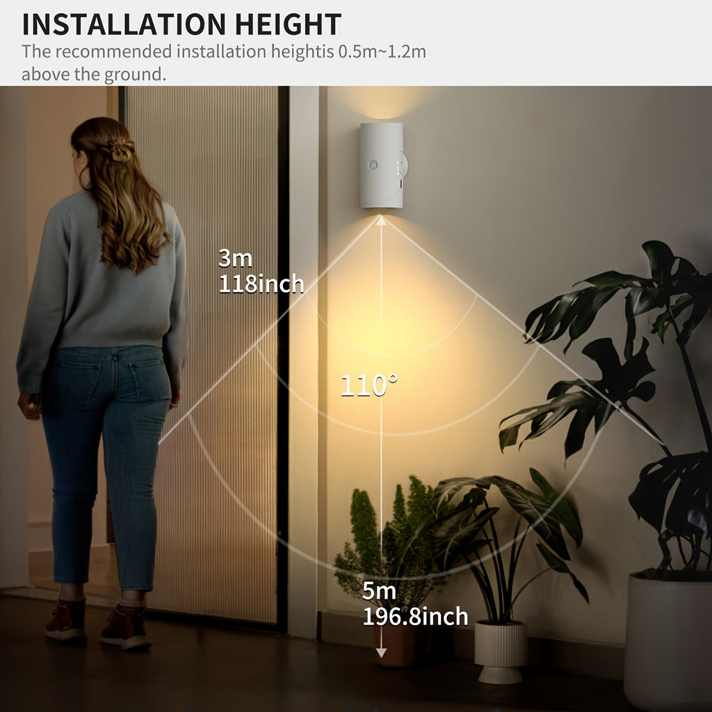 Rechargeable motion sensor LED night light – auto on off home lighting