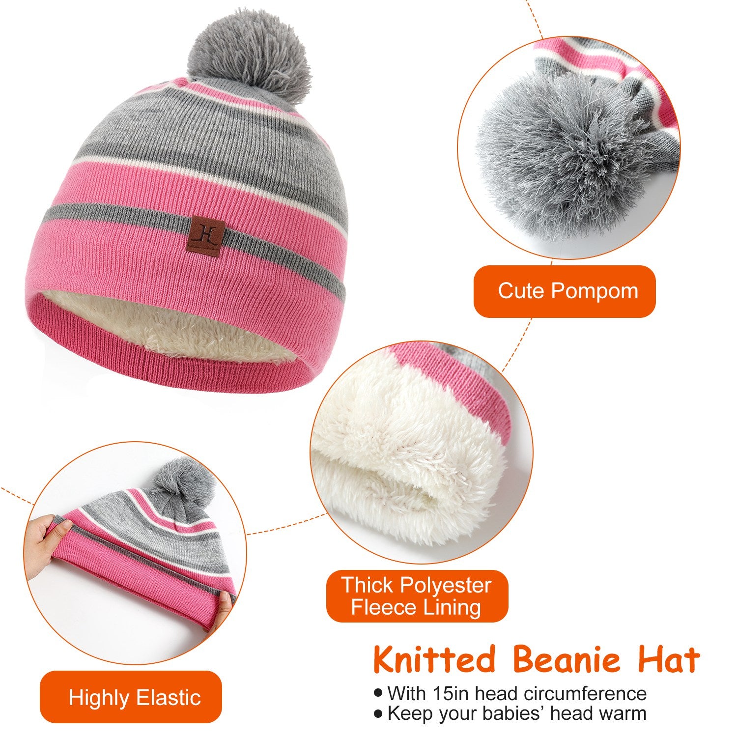 Kids winter hat scarf gloves set – warm knitted 3-piece winter accessories