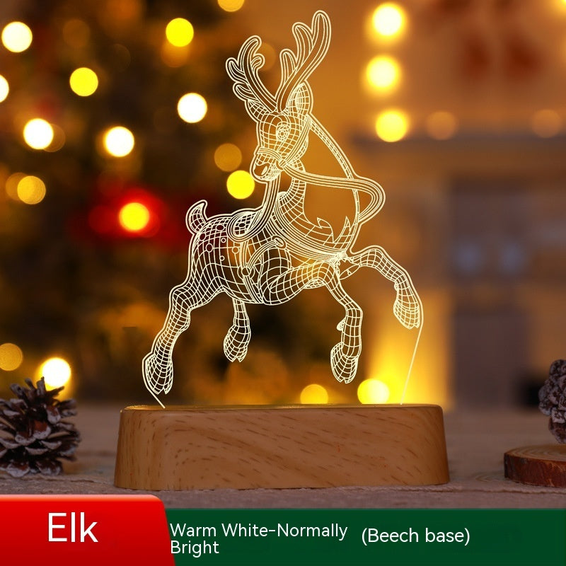 3D Acrylic Christmas Night Light – Cozy Warm Glow for Holiday Homes
