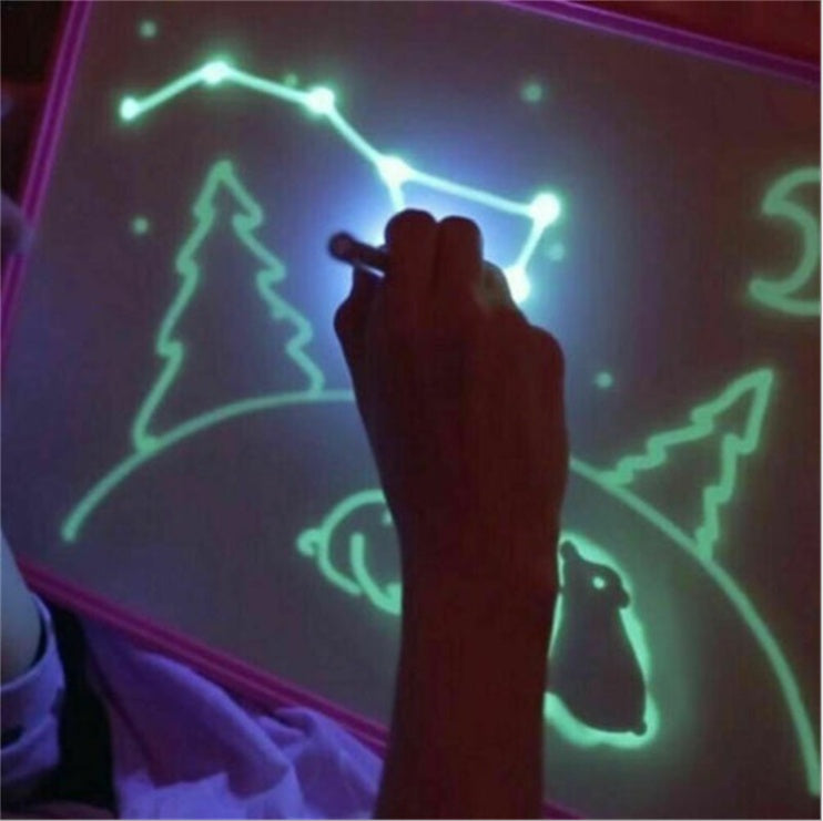 Magic Glow Pad – Kids Light Drawing Tablet with Flashlight Pen (Mess-Free Creative Fun)