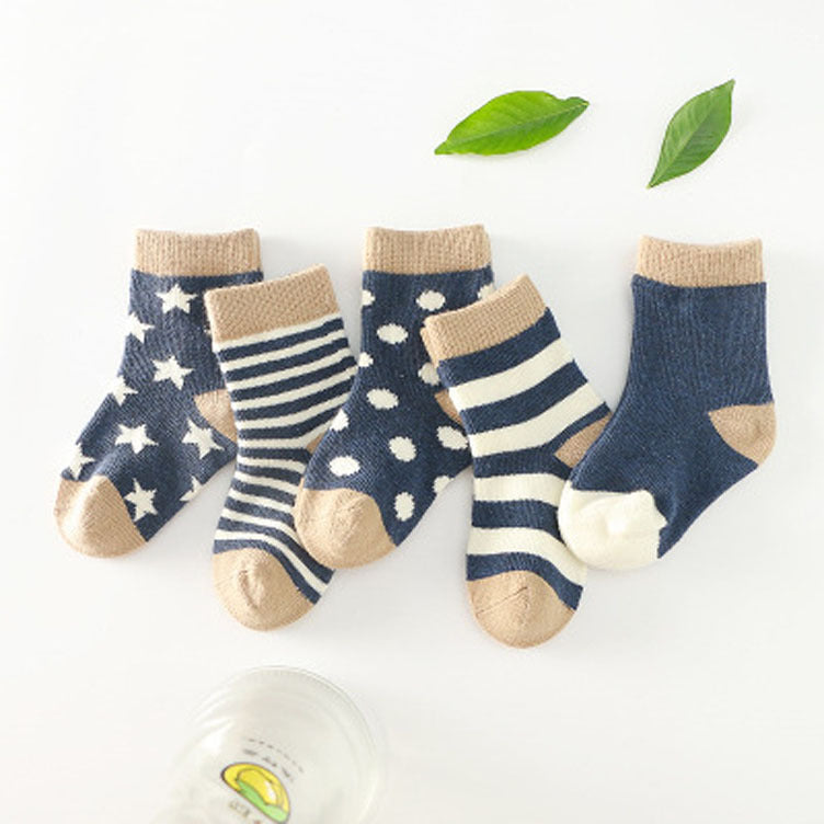 Set of baby socks with different patterns