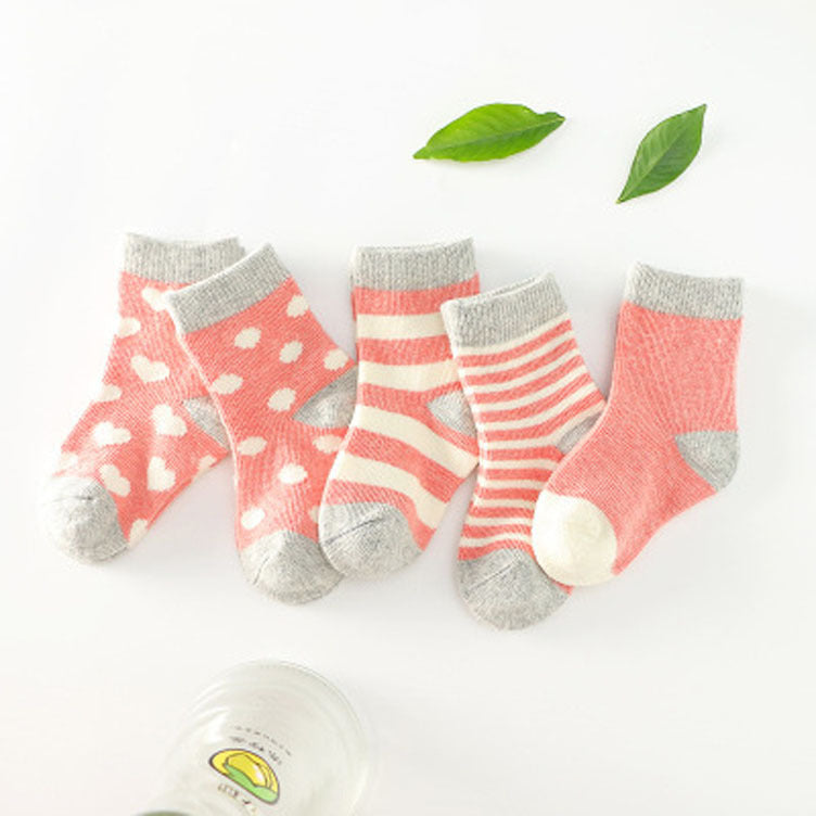 Set of baby socks with pink