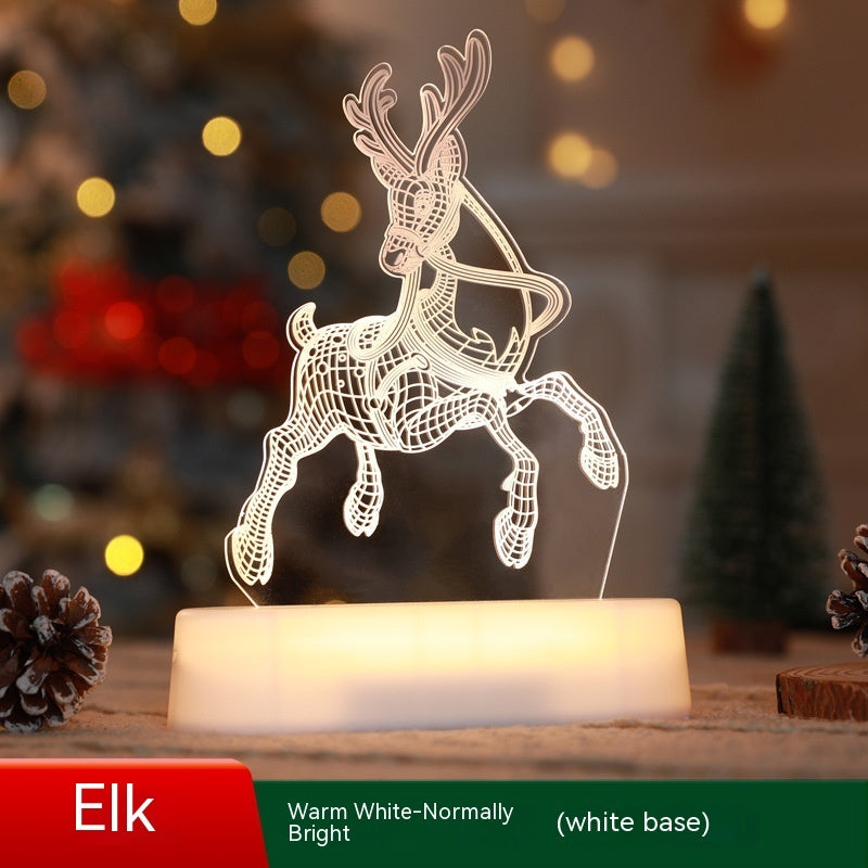 3D Acrylic Christmas Night Light – Cozy Warm Glow for Holiday Homes