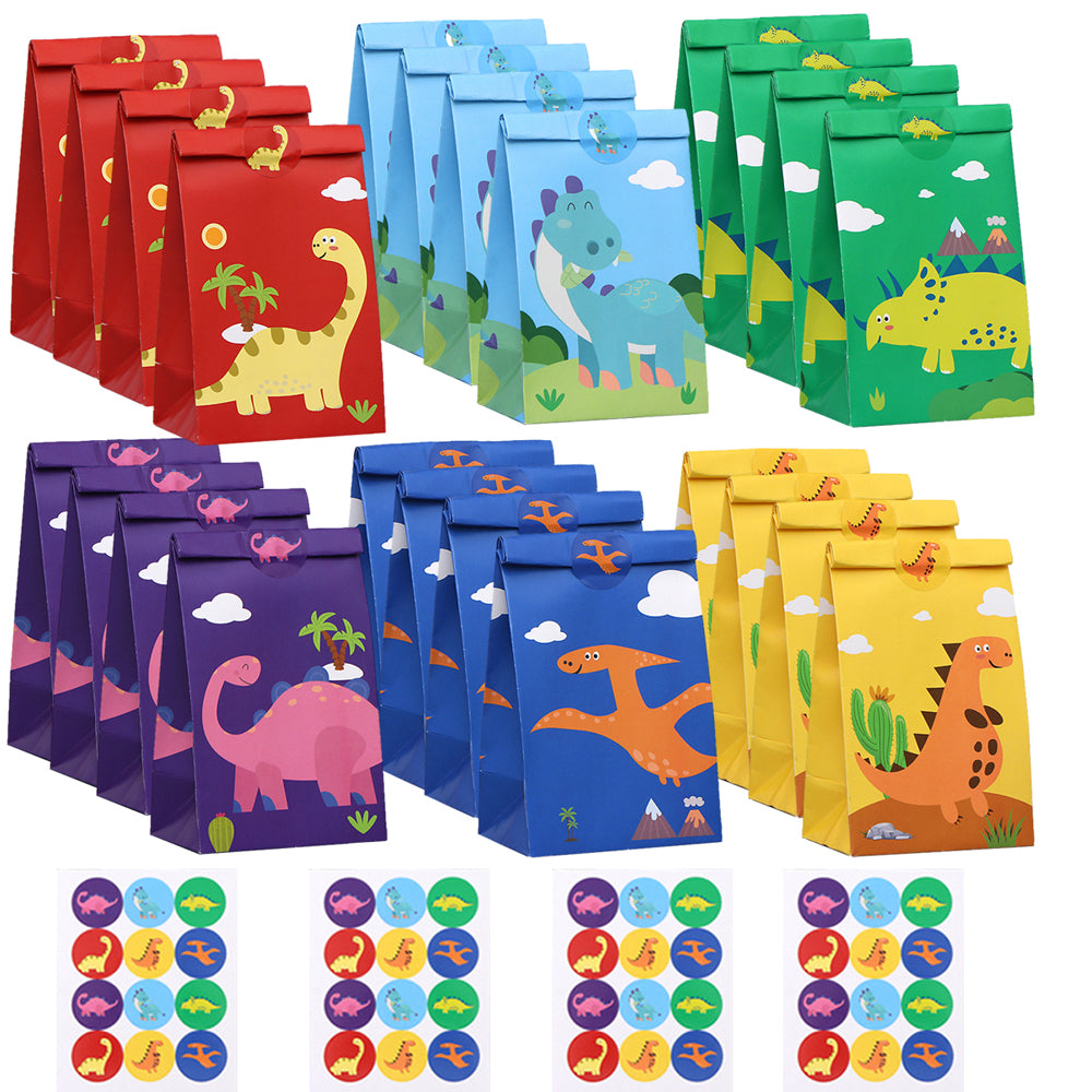 Colorful candy gift bags with stickers – 12 pack treat bags