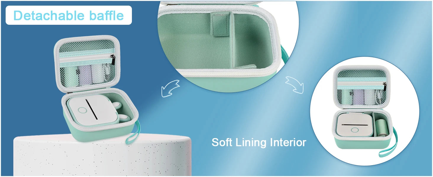 Label Maker Case for Memoking T02/ for Phomemo M02/ M02S/ M02 Pro/ Q30S/ Ponek Mini Pocket Printer,  Printer Storage Organizer