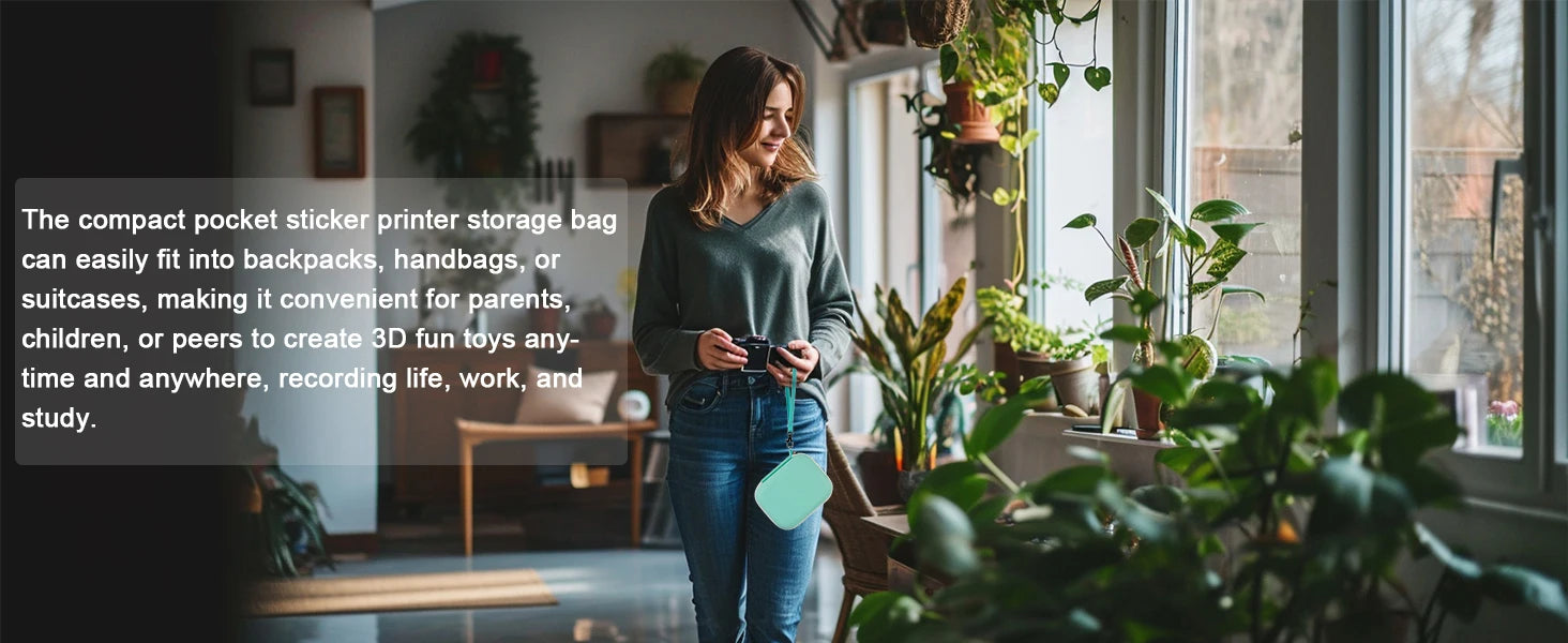 Label Maker Case for Memoking T02/ for Phomemo M02/ M02S/ M02 Pro/ Q30S/ Ponek Mini Pocket Printer,  Printer Storage Organizer