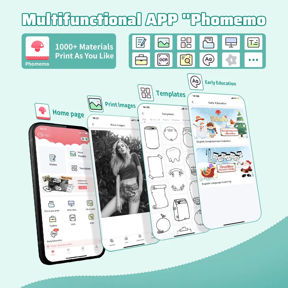 Phomemo Mobile App with Templates for Labels, Photos, Stickers, and Notes Printing