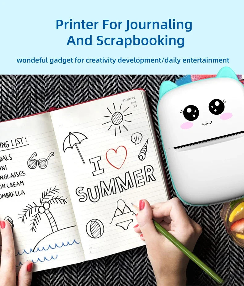 Mini Portable Bluetooth Thermal Printer – Pocket Photo Printer for iOS & Android (Inkless)