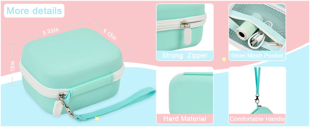 Label Maker Case for Memoking T02/ for Phomemo M02/ M02S/ M02 Pro/ Q30S/ Ponek Mini Pocket Printer,  Printer Storage Organizer