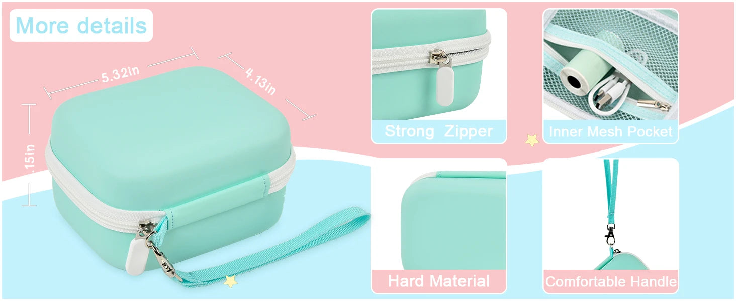 Label Maker Case for Memoking T02/ for Phomemo M02/ M02S/ M02 Pro/ Q30S/ Ponek Mini Pocket Printer,  Printer Storage Organizer