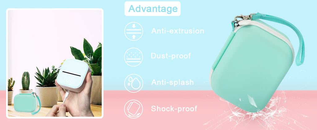 Label Maker Case for Memoking T02/ for Phomemo M02/ M02S/ M02 Pro/ Q30S/ Ponek Mini Pocket Printer,  Printer Storage Organizer