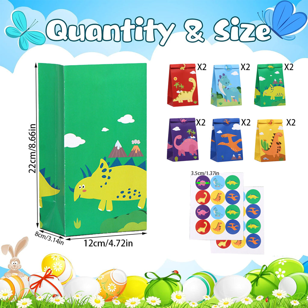 Colorful candy gift bags with stickers – 12 pack treat bags
