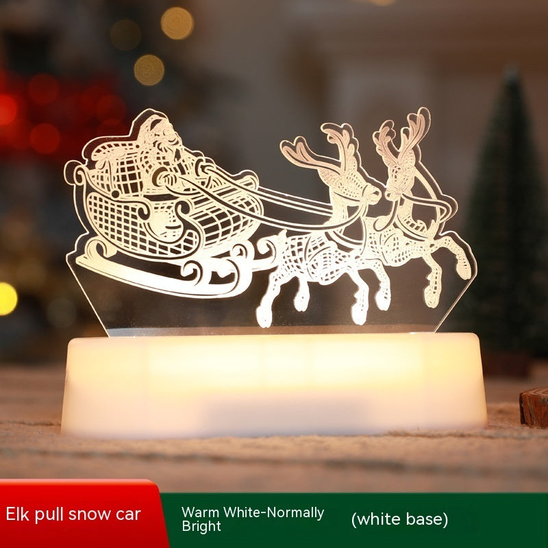 3D Acrylic Christmas Night Light – Cozy Warm Glow for Holiday Homes