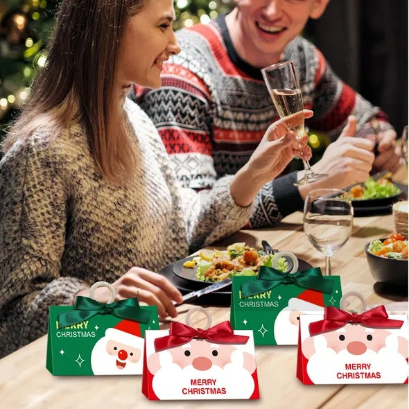 Christmas candy gift box – red green holiday treat packaging