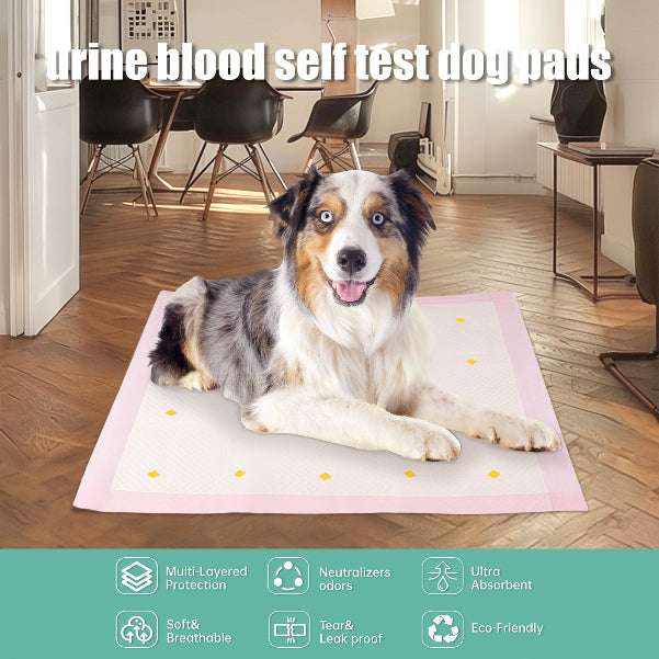 Dog health monitoring pee pads – color changing pet training pads