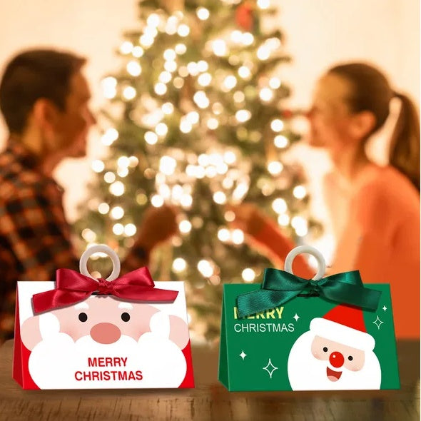 Christmas candy gift box – red green holiday treat packaging